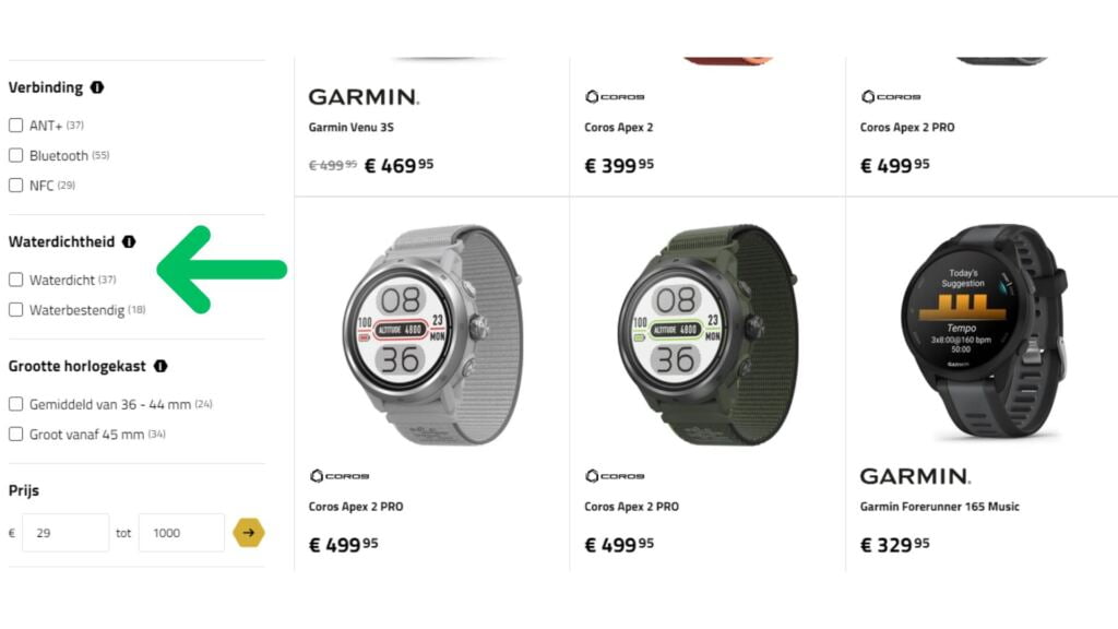 Hardloophorloge test