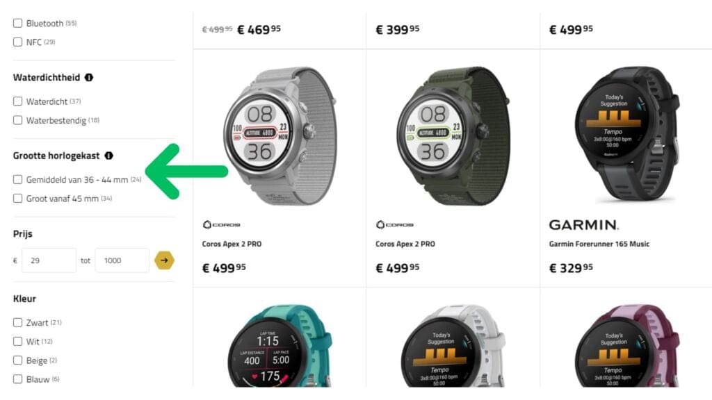Hardloophorloge test