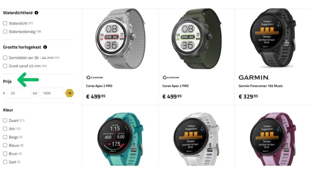 Hardloophorloge test